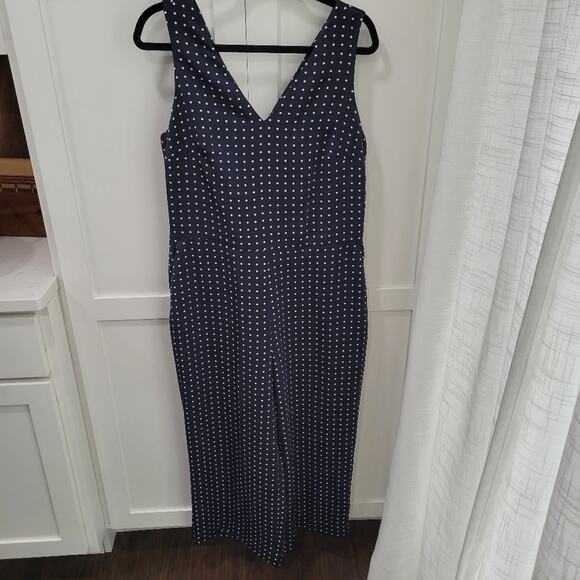 NWT Banana Republic Polka Dot Twist Back Wide Leg Crop Romper Size 12 - Picture 3 of 14
